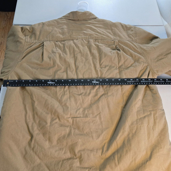 Wrangler Jacket Men's Large Tan Sherpa Lined Collared Long Sleeve Button Pockets - Picture 9 of 14